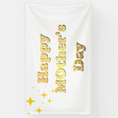 Gelukkige Moederdag. Gouden eenvoudige script kall Spandoek (Verticaal)