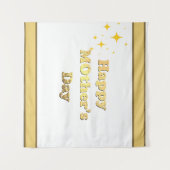 Gelukkige Moederdag. Gouden eenvoudige script kall Wandkleed (Voorkant (horizontaal))