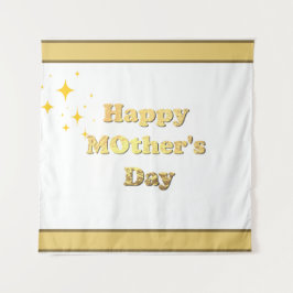 Gelukkige Moederdag. Gouden eenvoudige script kall Wandkleed