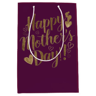 Gelukkige Moederdag Gouden Script Hart Medium Cadeauzakje