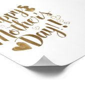 Gelukkige Moederdag Gouden Script Hart Poster (Hoek)