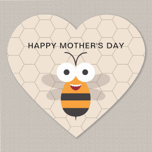 Gelukkige Moederdag Grappige Lieve Honingbij Honin Hart Sticker