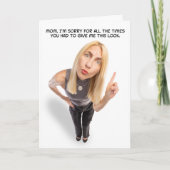 Gelukkige Moederdag Grappige moeder die de boze bl Feestdagen Kaart (Voorkant)