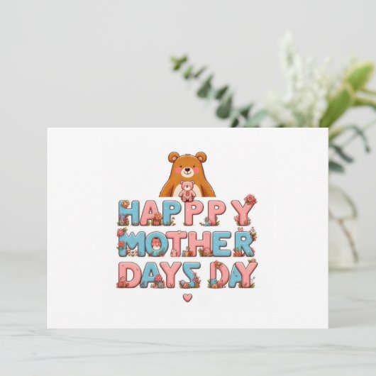 Gelukkige Moederdag groet briefkaarten (Staand voorkant)