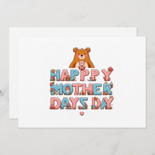 Gelukkige Moederdag groet briefkaarten (Voorkant / Achterkant)