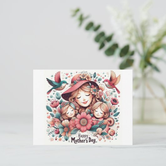 Gelukkige moederdag Groet briefkaarten (Staand voorkant)