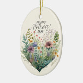 Gelukkige Moederdag harten en bloemen Keramisch Ornament (Links)