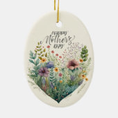 Gelukkige Moederdag harten en bloemen Keramisch Ornament (Achterkant)