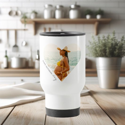 Gelukkige Moederdag Hartfoto Reisbeker