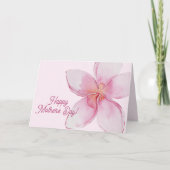 Gelukkige Moederdag - Hawaiaanse Waterverf Bloem Kaart (Voorkant)