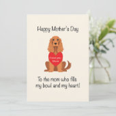 Gelukkige Moederdag Hond Moeder Feestdagenkaart (Staand voorkant)