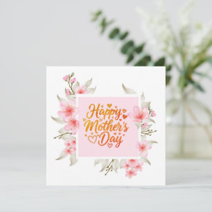 Gelukkige Moederdag I Roze Kersenbloesem Bloemen Kaart