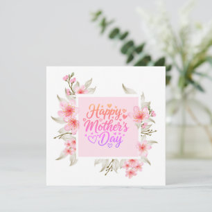Gelukkige Moederdag I Roze Kersenbloesem Bloemen Kaart