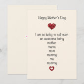 Gelukkige Moederdag Ik ben zo gelukkig Feestdagenkaart (Voorkant / Achterkant)