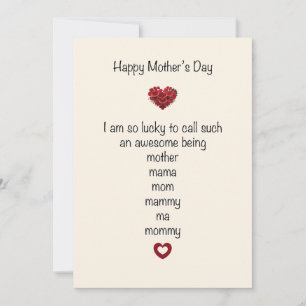 Gelukkige Moederdag Ik ben zo gelukkig Feestdagenkaart