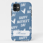 Gelukkige Moederdag in blauwe achtergrond aangepas Case-Mate iPhone Case (Achterkant)