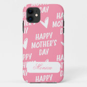 Gelukkige Moederdag in roze achtergrond aangepaste Case-Mate iPhone Case (Achterkant)