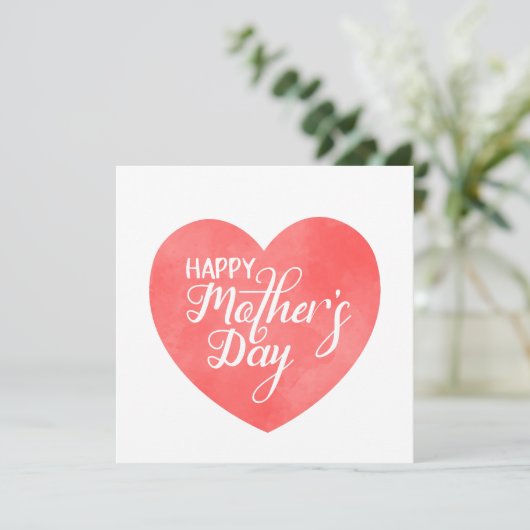 Gelukkige moederdag in roze hart, moeder liefde (Staand voorkant)