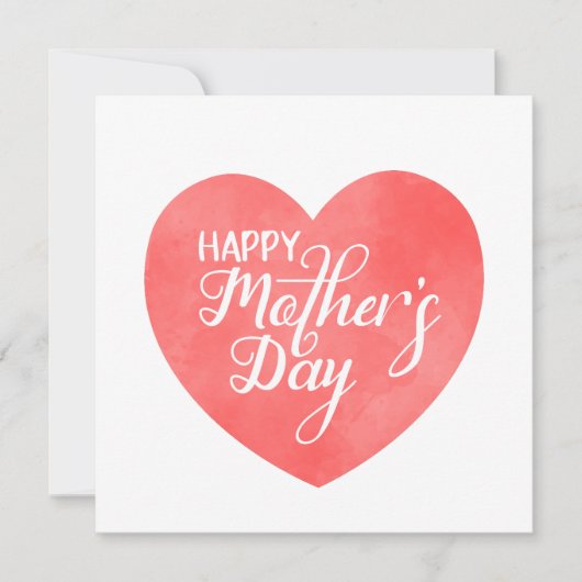 Gelukkige moederdag in roze hart, moeder liefde (Voorkant)