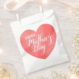 Gelukkige moederdag in roze hart, moeder liefde bedankzakje
