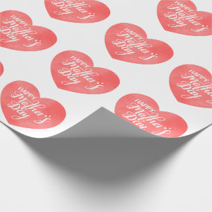 Gelukkige moederdag in roze hart, moeder liefde cadeaupapier