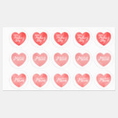 Gelukkige moederdag in roze hart, moeder liefde labels (Vel)