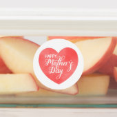 Gelukkige moederdag in roze hart, moeder liefde labels (Aangebracht)