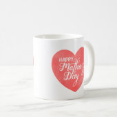 Gelukkige moederdag in roze hart, waterverf hart koffiemok (Voorkant rechts)