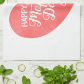 Gelukkige moederdag in roze hart, waterverf hart theedoek (Gevouwen)