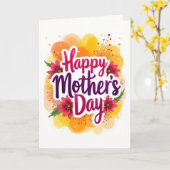 Gelukkige Moederdag Kaart (Gele Bloem)