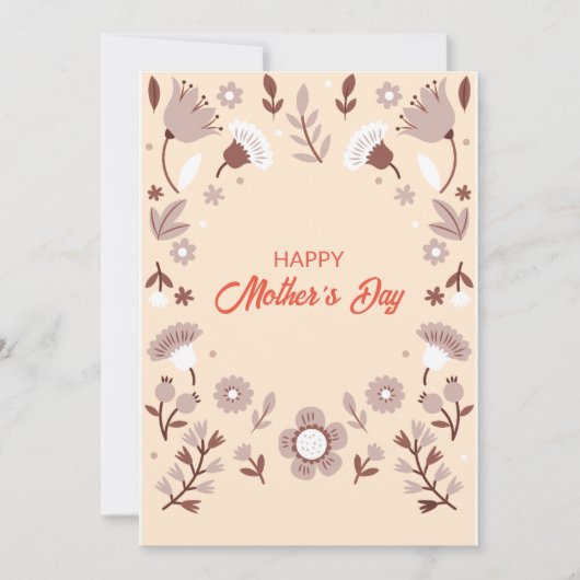 Gelukkige Moederdag Kaart, Bloemen Moederdag Kaart (Voorkant)