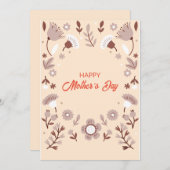 Gelukkige Moederdag Kaart, Bloemen Moederdag Kaart (Voorkant / Achterkant)