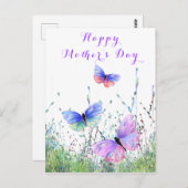 Gelukkige Moederdag Kaart Vlinders Vliegen Lente (Voorkant / Achterkant)