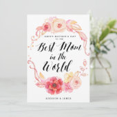 Gelukkige Moederdag Kaarten Voor Beste Moeder Ter (Staand voorkant)