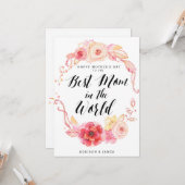 Gelukkige Moederdag Kaarten Voor Beste Moeder Ter (Voorkant / Achterkant in situ)