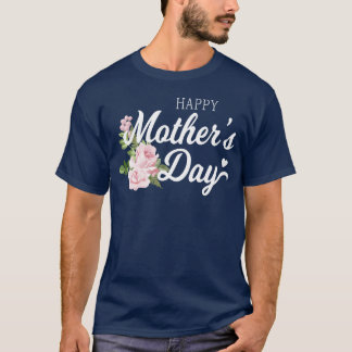 Gelukkige Moederdag Kalligrafie met Rozen Vin T-shirt