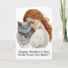 Gelukkige Moederdag Kat Moeder Kitty Kaart Van Hui