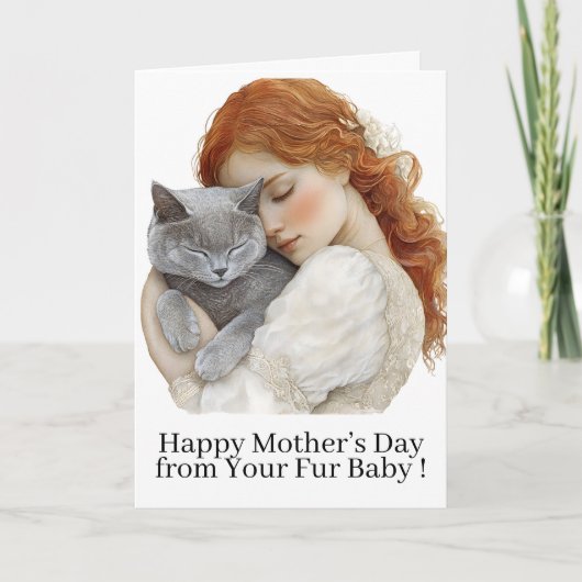Gelukkige Moederdag Kat Moeder Kitty Kaart Van Hui (Voorkant)