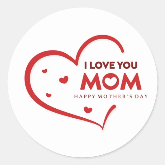 Gelukkige Moederdag Klassieke Ronde Sticker (Voorkant)
