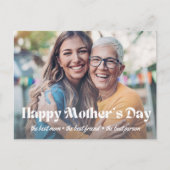 Gelukkige Moederdag, klassieke typografie Foto Feestdagenkaart (Voorkant)