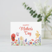 Gelukkige Moederdag Kleurrijke Wilde Bloementuin Briefkaart (Staand voorkant)