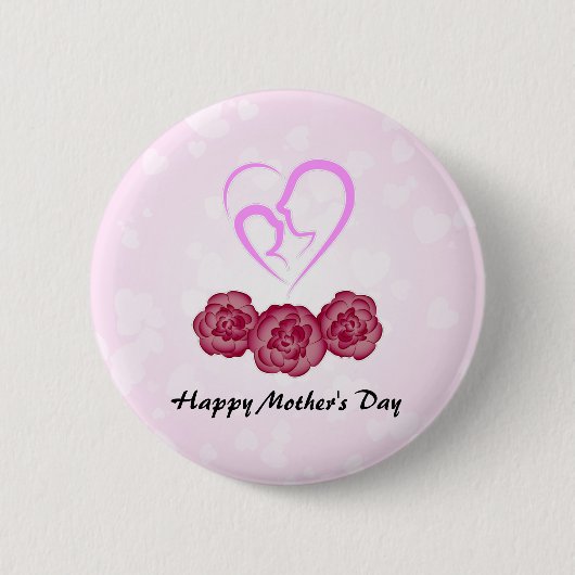 Gelukkige Moederdag Knop Ronde Button 5,7 Cm (Voorkant)