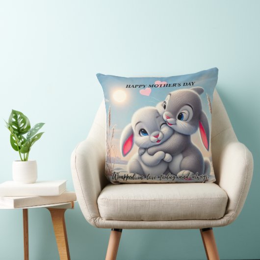 Gelukkige Moederdag Knuffel Konijn Kussen (Stoel)