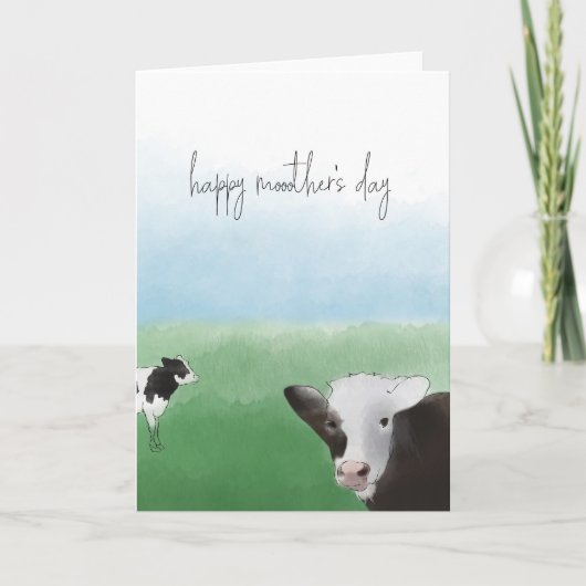 Gelukkige Moederdag Koe Kaart (Voorkant)