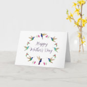 Gelukkige Moederdag Kolibrie Kaart (Gele Bloem)