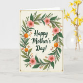 Gelukkige Moederdag Kranskaart Kaart (Gele Bloem)