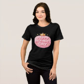 Gelukkige Moederdag Kroon Bubble Lettertype Tri-Blend Shirt (Voorkant volledig)