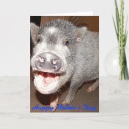 Gelukkige Moederdag lachende Varken Kaart