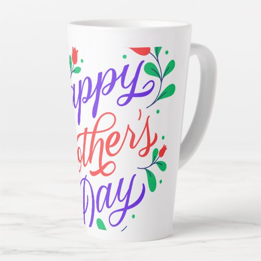 Gelukkige moederdag latte mok (Rechterhoek)