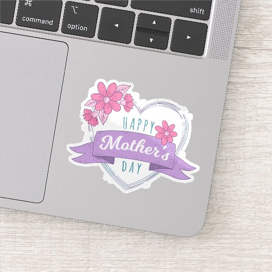 Gelukkige moederdag liefde hart sticker (Detail)